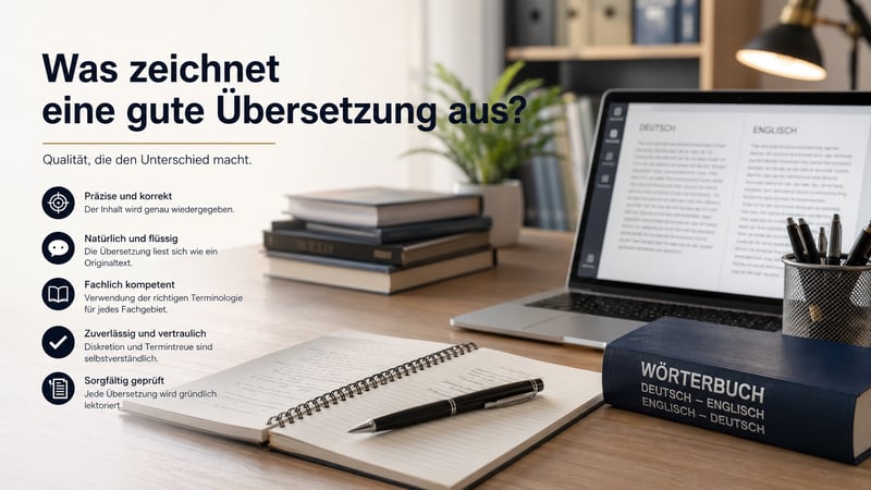 Was sind die Merkmale einer guten Übersetzung?