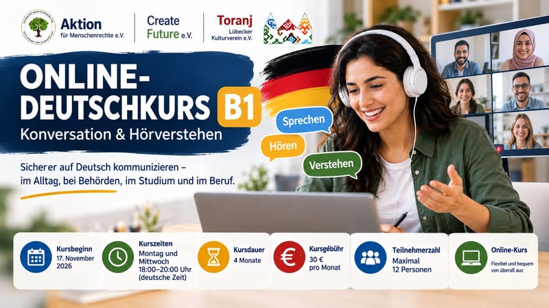 Online-Deutschkurs (B1) – Konversation & Hörverstehen